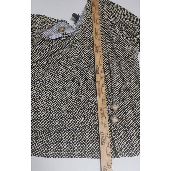 Worthington Womens XXL Cross Over Blouse Stretch Animal Dot Flutter Sleeves NEW - Picture 10 of 10